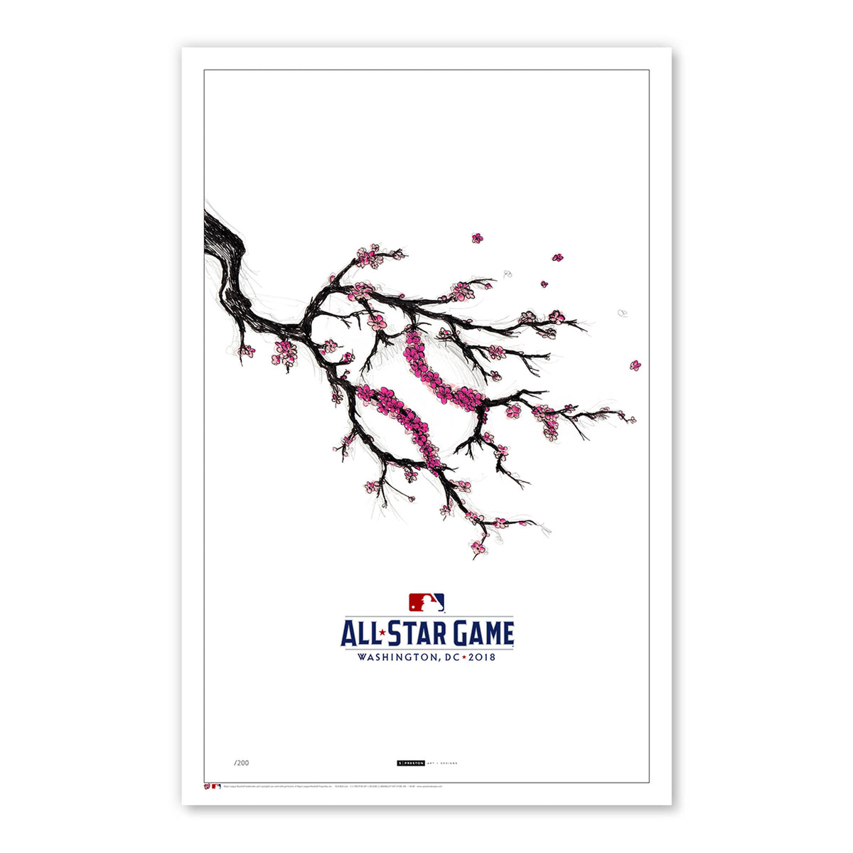 2018 MLB All-Star Game Sketch Poster Print (Cherry Blossoms)