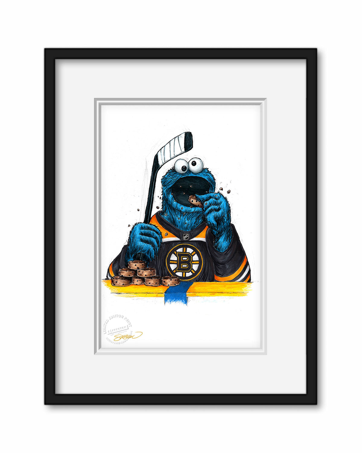 Cookie Monster x NHL Bruins Limited Edition Fine Art Print