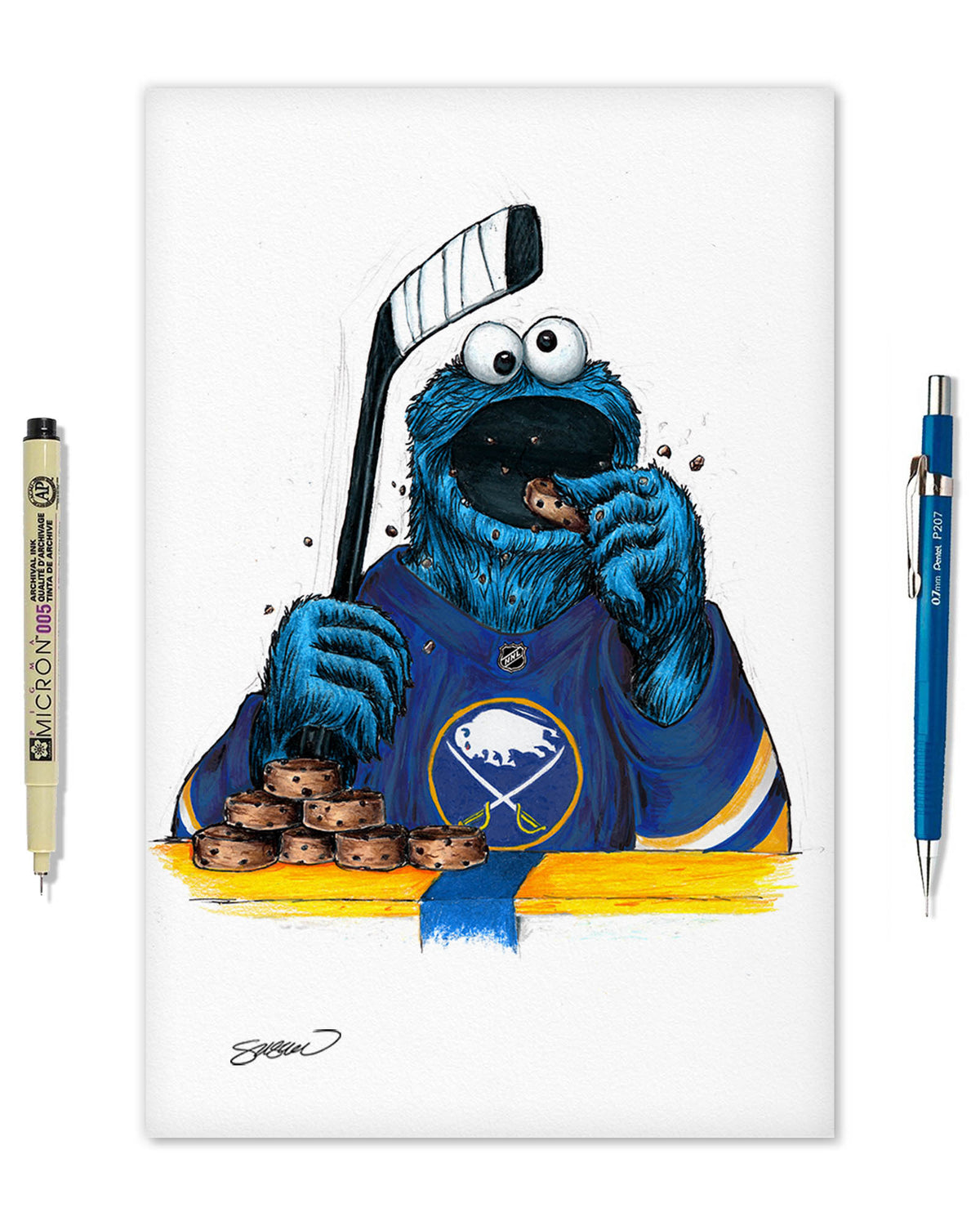 Cookie Monster x NHL Sabres Limited Edition Fine Art Print