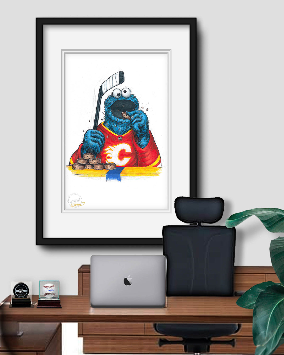 Cookie Monster x NHL Flames Limited Edition Fine Art Print