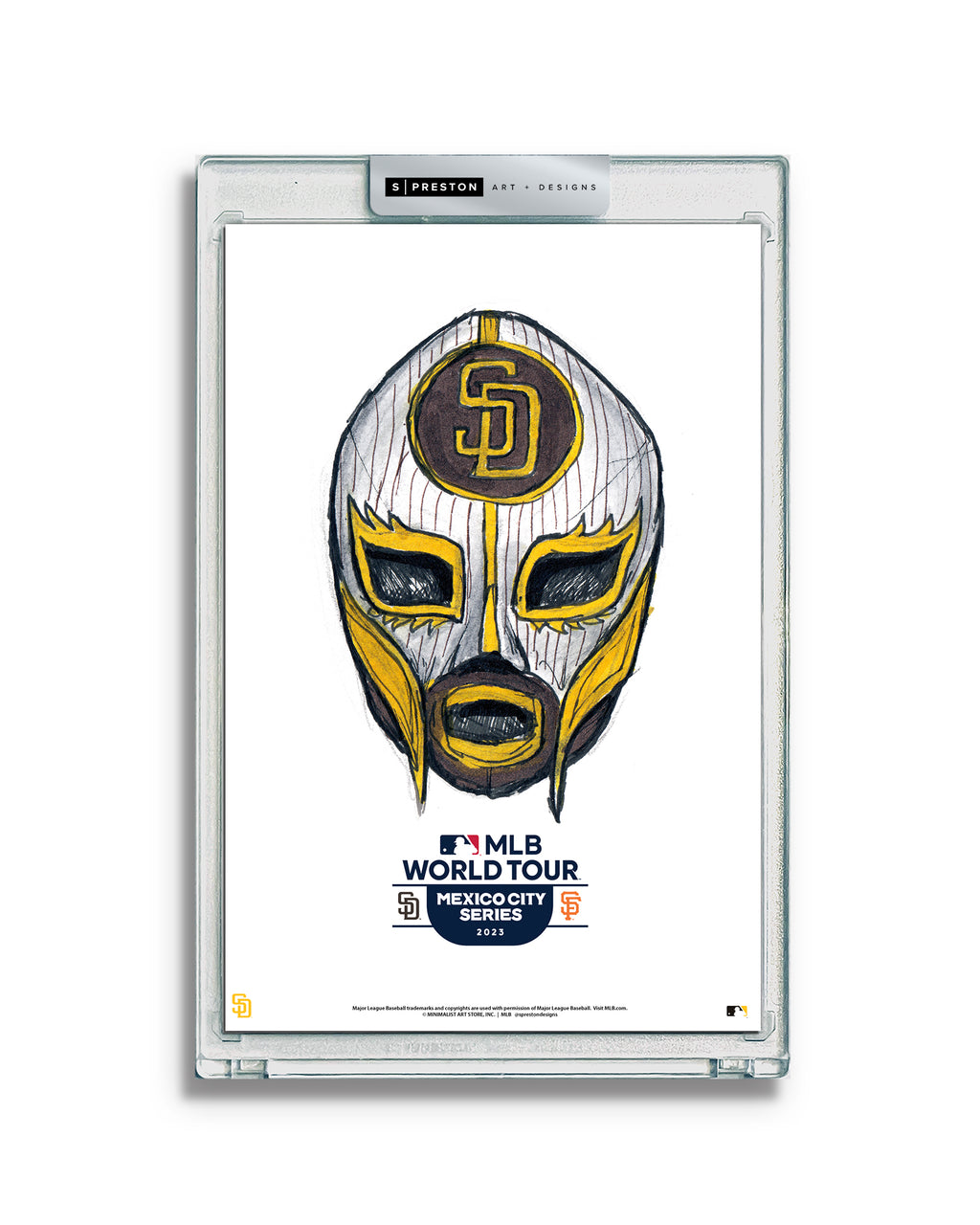 Mexico Series 2023 Ink Sketch Padres Limited Edition Art Card Slab