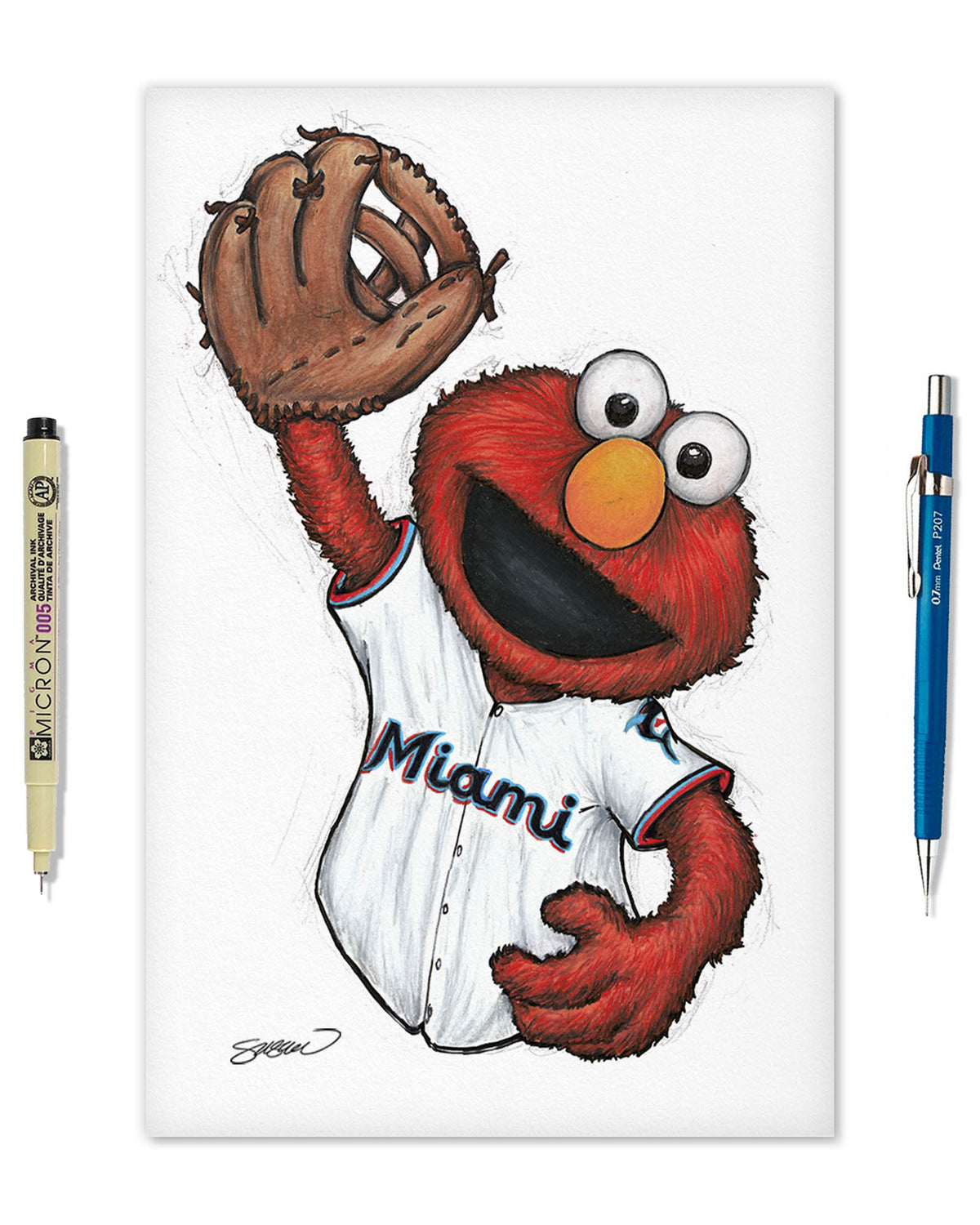 ELMO x MLB Marlins Limited Edition Fine Art Print