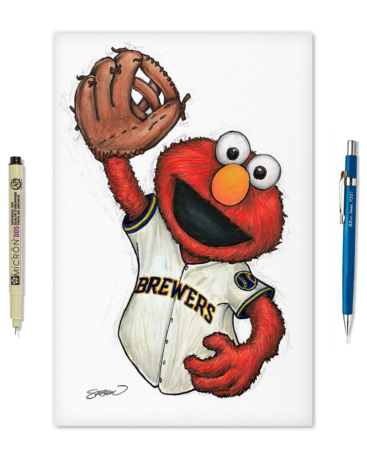 ELMO x MLB Brewers Limited Edition Fine Art Print