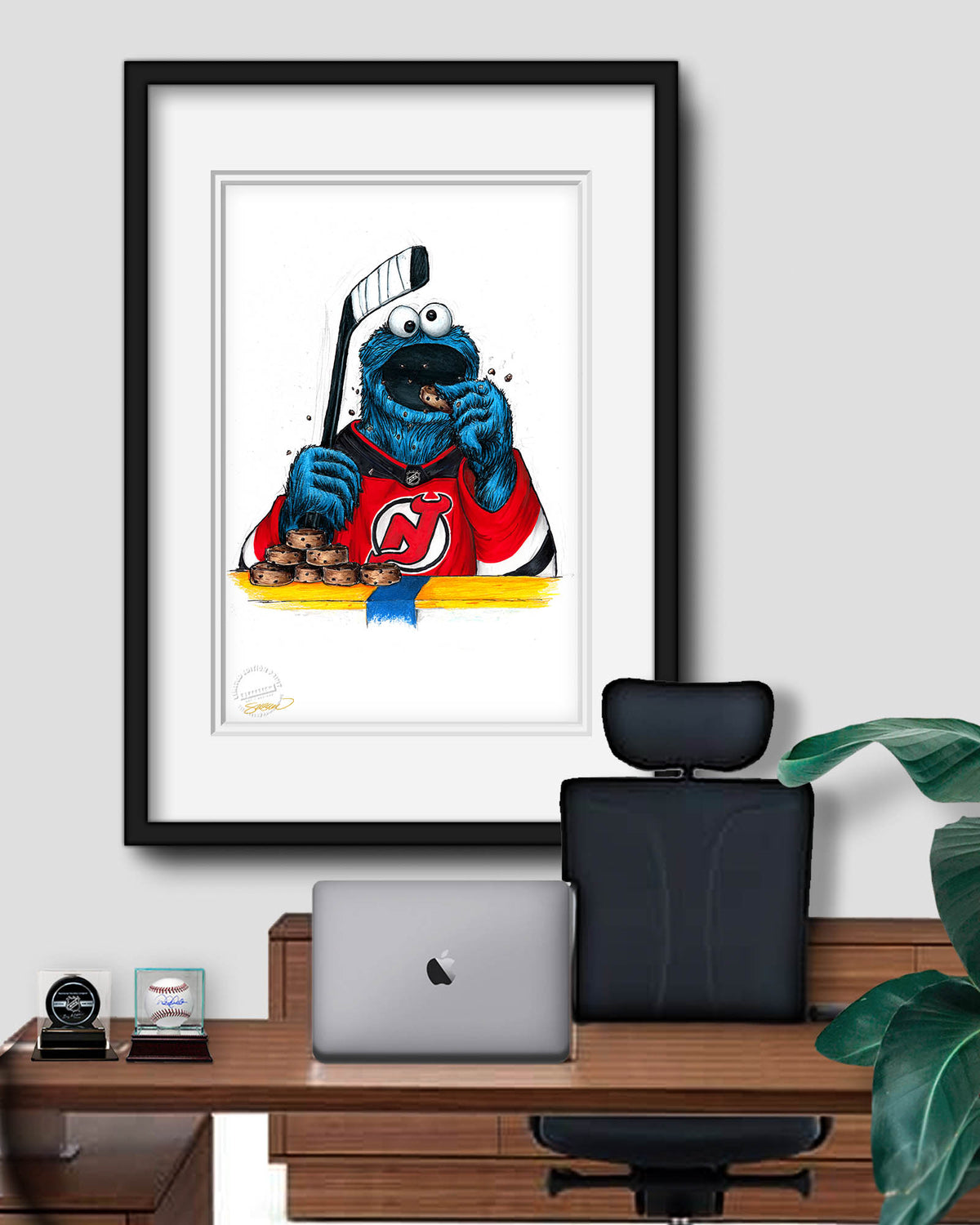 Cookie Monster x NHL Devils Limited Edition Fine Art Print
