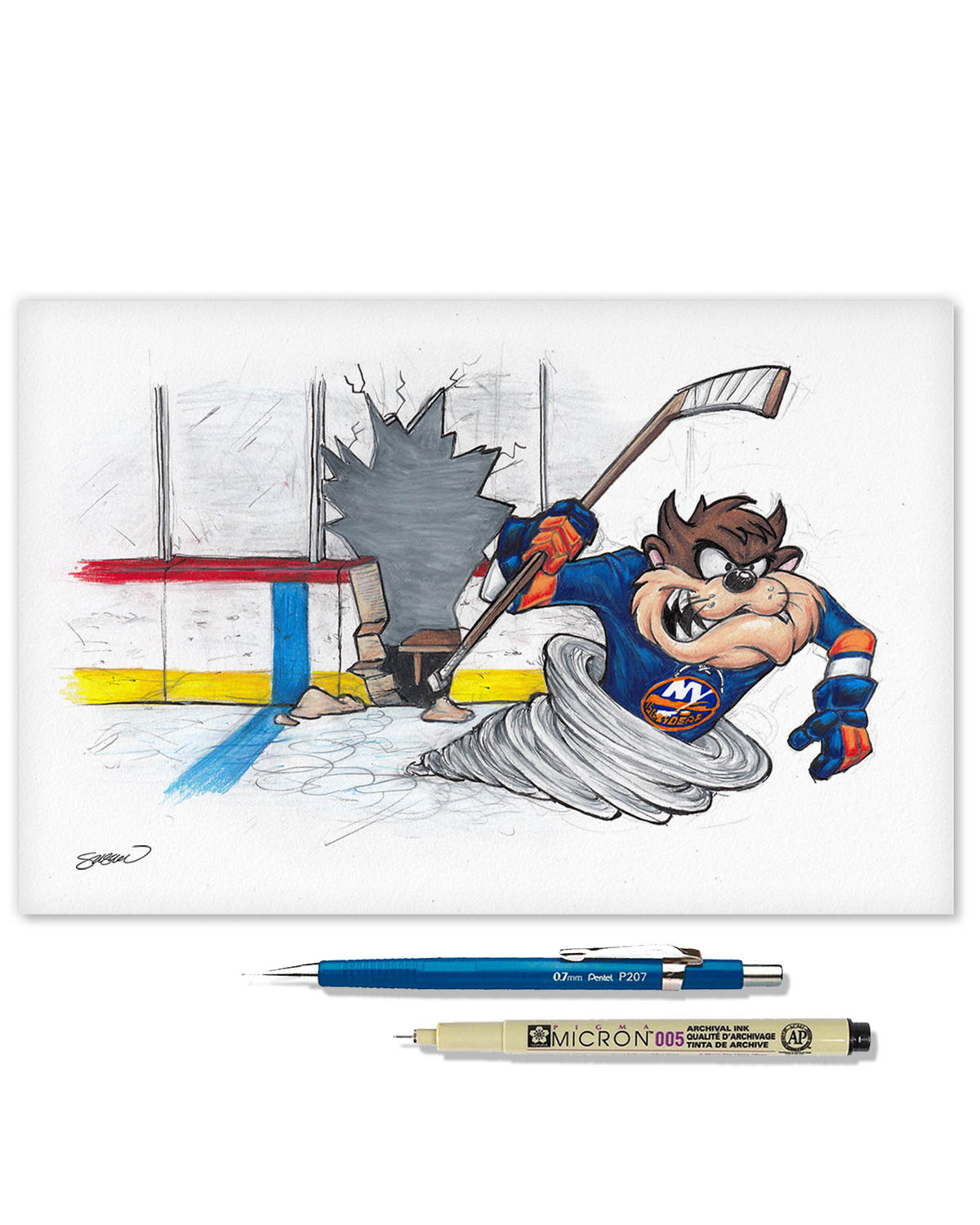 Tazmanian Line Change x NHL Islanders Tazmanian Devil Limited Edition Fine Art Print