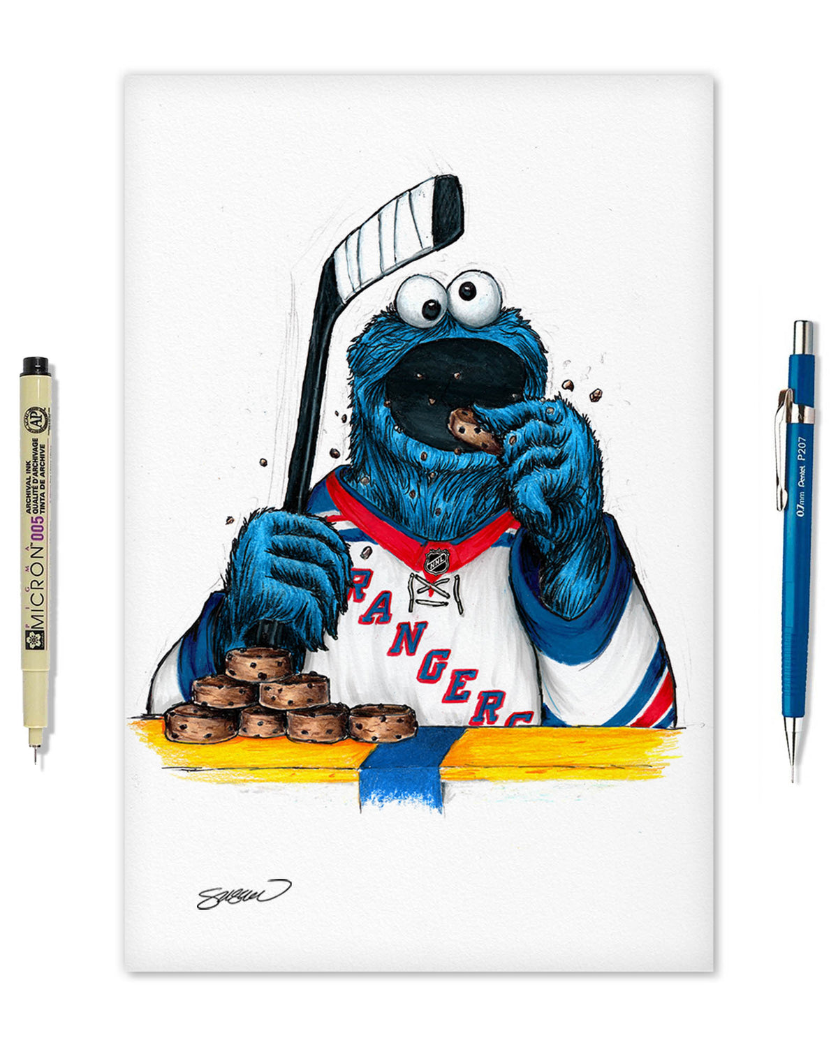 Cookie Monster x NHL Rangers Limited Edition Fine Art Print