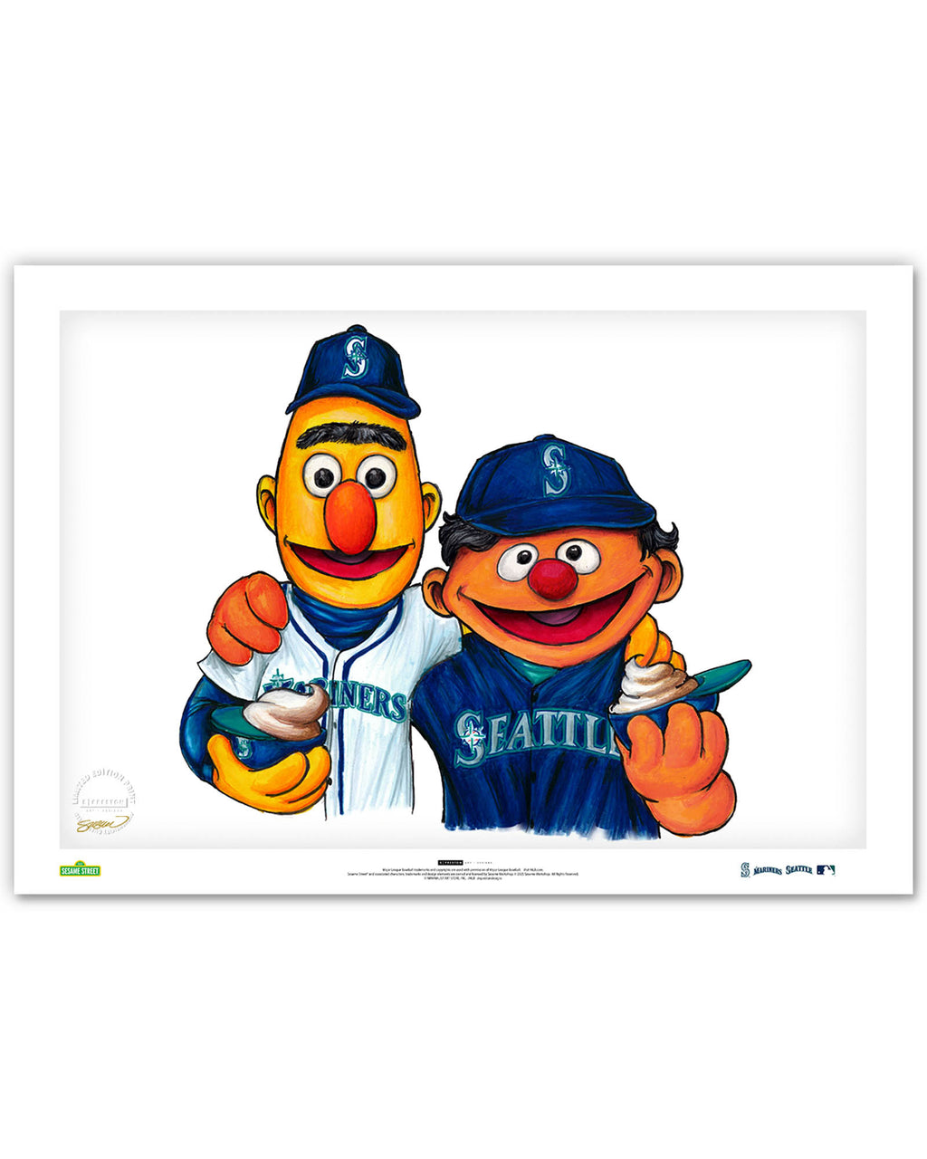 Sesame Street x MLB - Seattle Mariners by S. Preston Art Print – S ...
