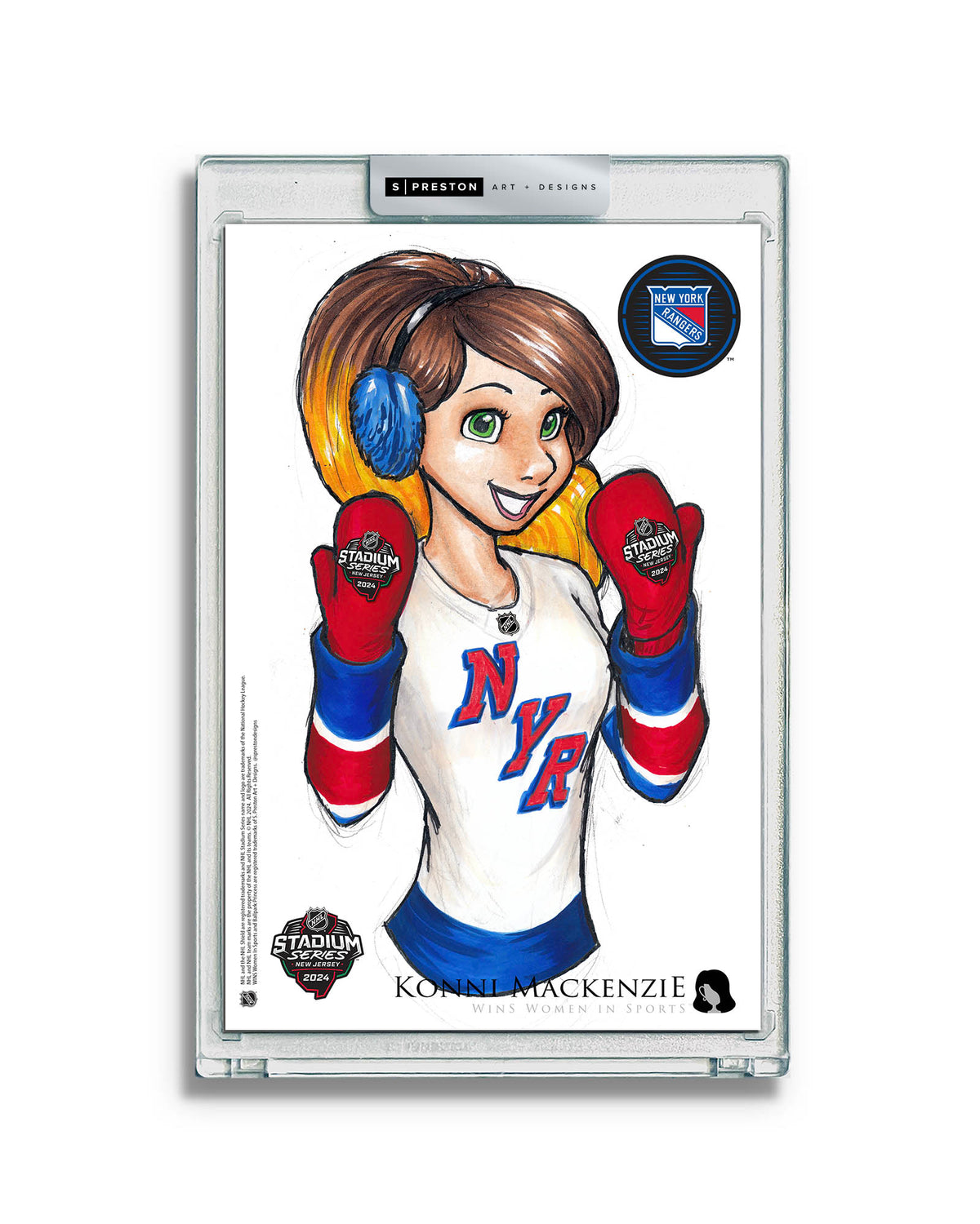 WinS® NHL Konni Mackenzie 2024 Stadium Series Limited Edition Art Card Slab - Rangers