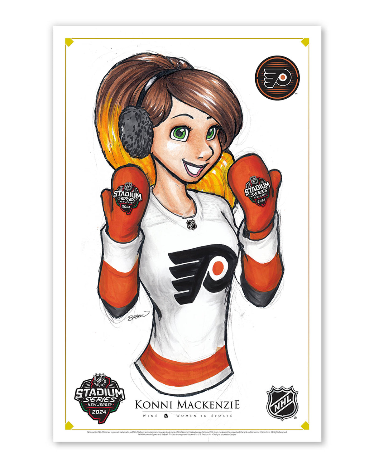 WinS® NHL Konni Mackenzie 2024 Stadium Series Philadelphia Flyers Poster Print