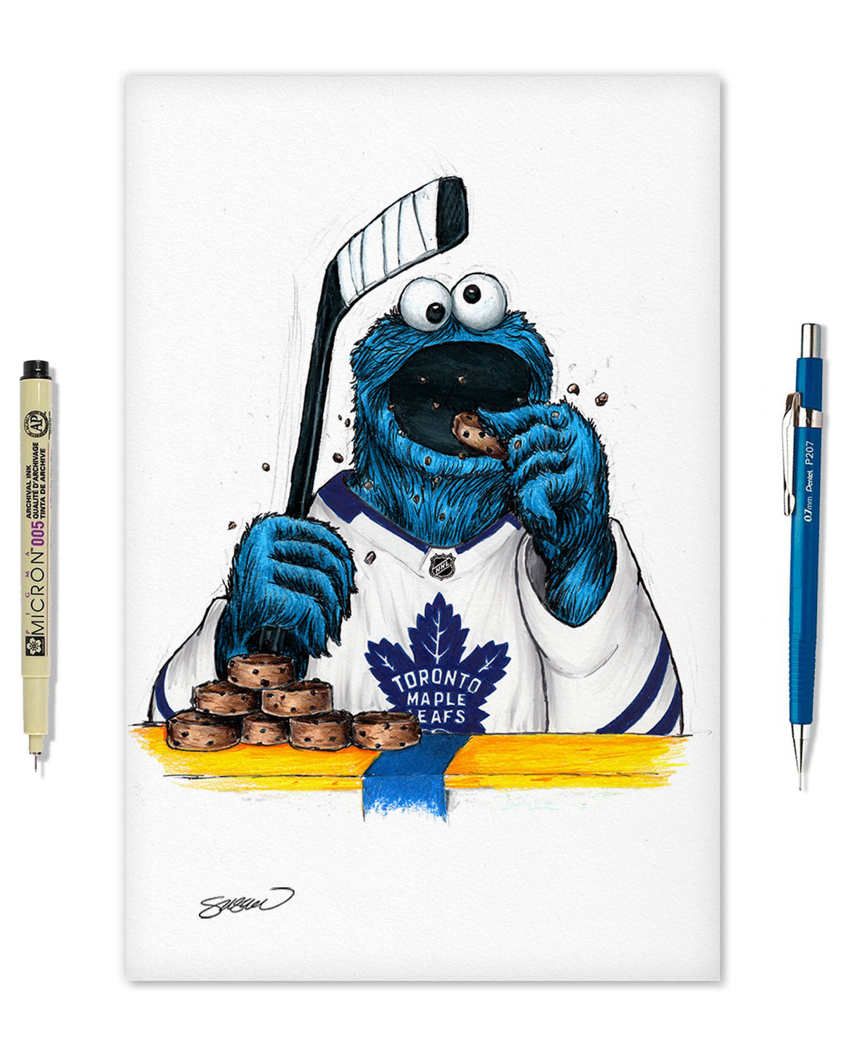 Cookie Monster x NHL Maple Leafs  Limited Edition Fine Art Print