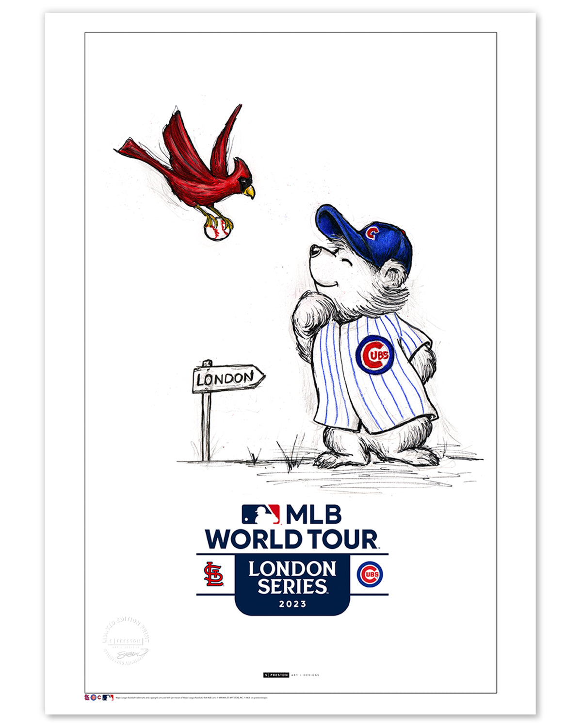 2023 MLB London Series Sketch Limited Edition Art Prints