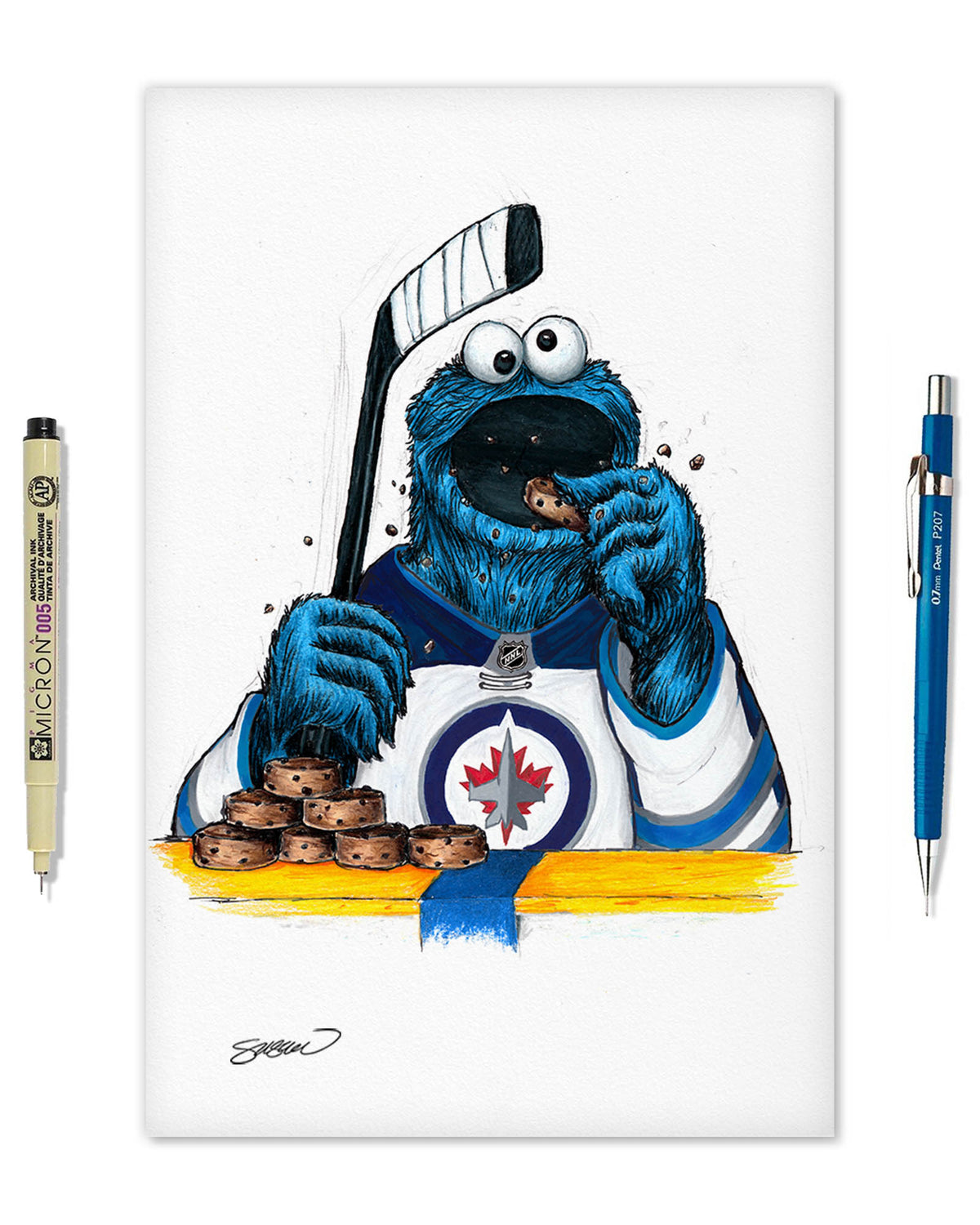 Cookie Monster x NHL Jets Limited Edition Fine Art Print