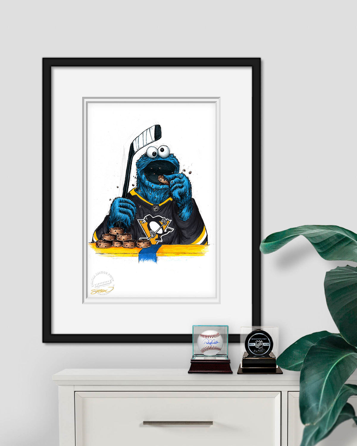 Cookie Monster x NHL Penguins Limited Edition Fine Art Print