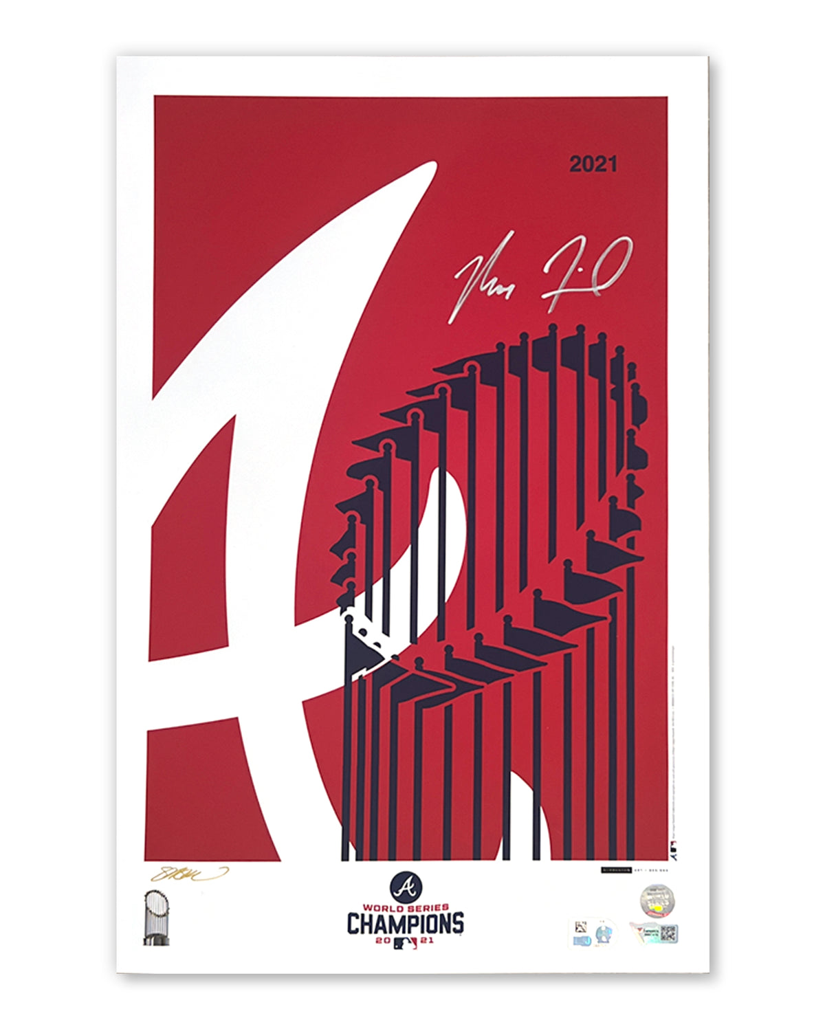 Minimalist World Series 2021 Poster Print - Max Fried Signed - MLB Authenticated