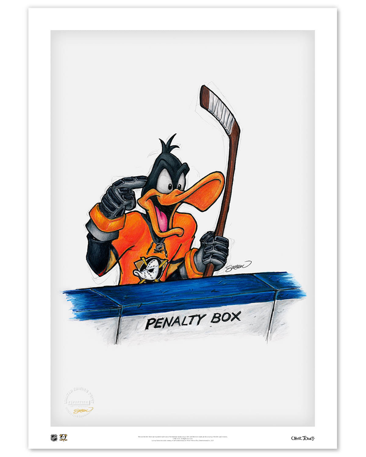 Duck Season Hockey Season x NHL Ducks Daffy Duck Limited Edition Fine Art Print