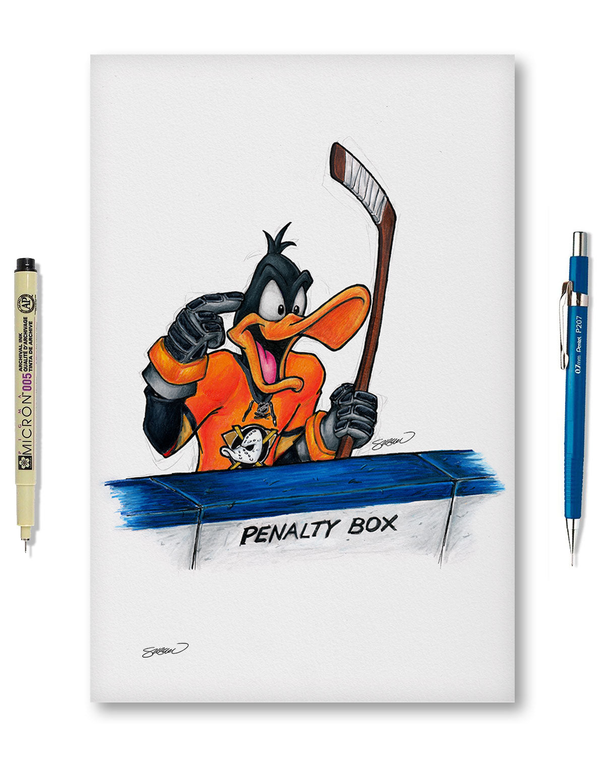 Duck Season Hockey Season x NHL Ducks Daffy Duck Limited Edition Fine Art Print