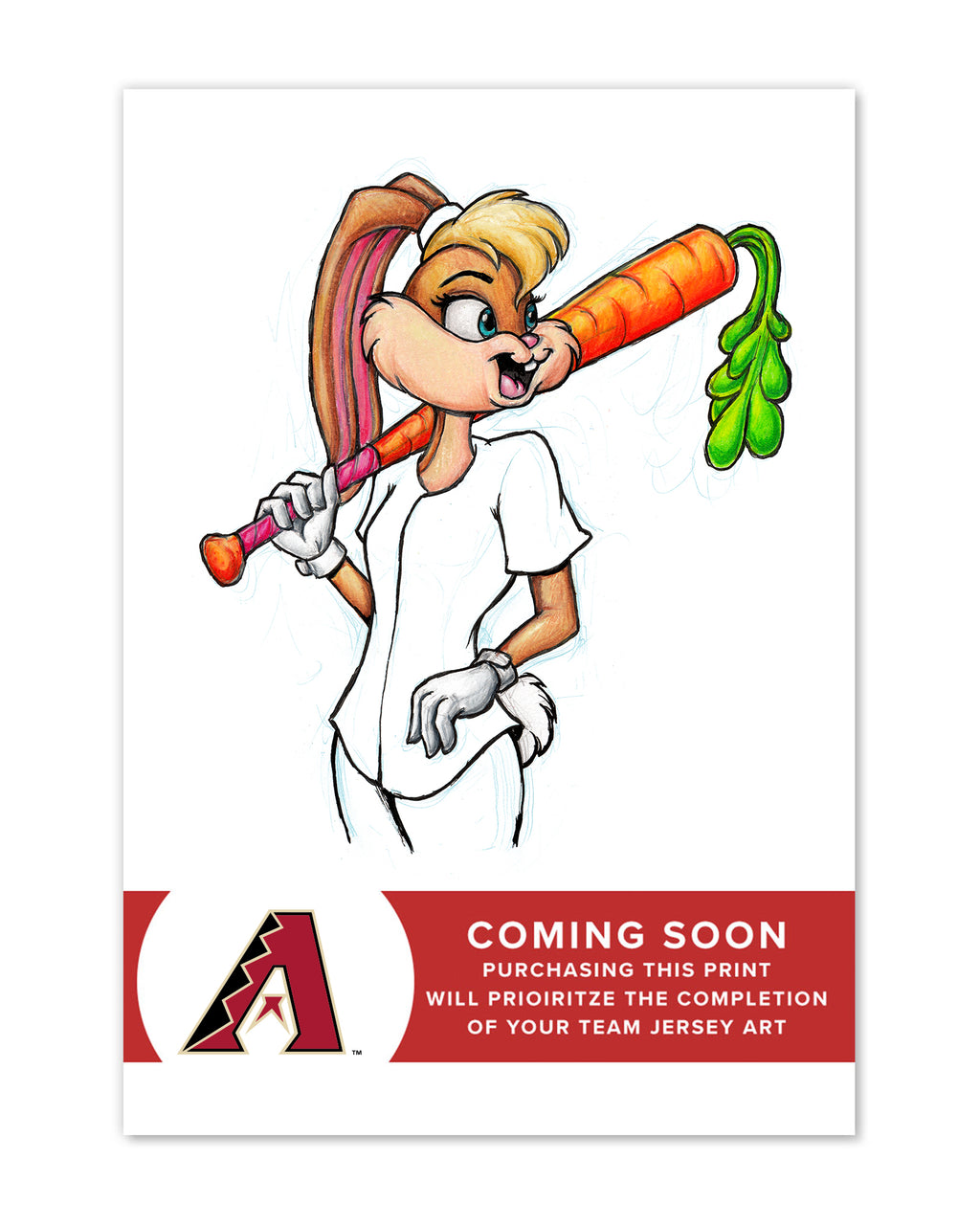 Lola Bunny x MLB - Arizona Diamondbacks by S. Preston Art Print – S ...