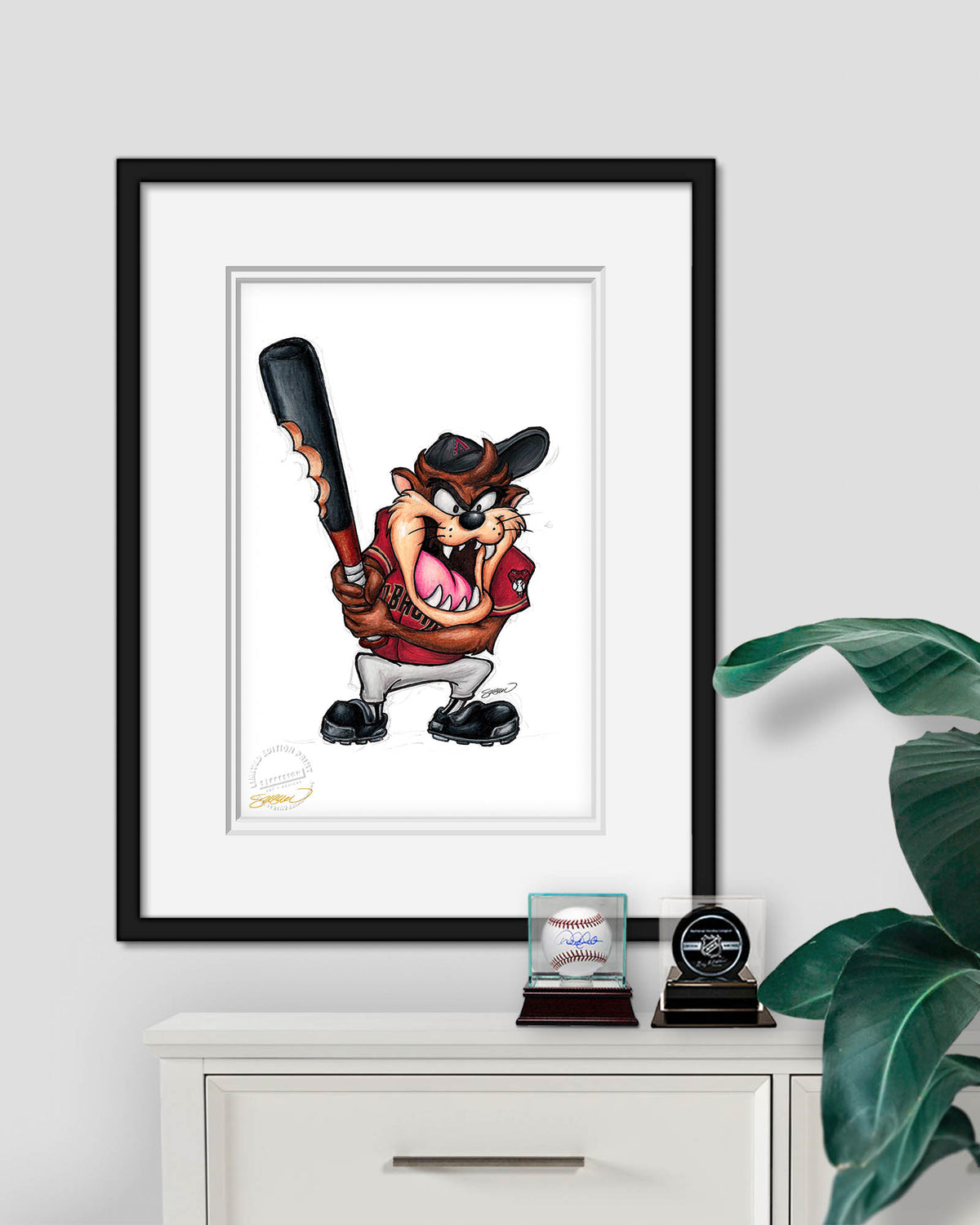 Taz On Deck x MLB DBacks Limited Edition Fine Art Print