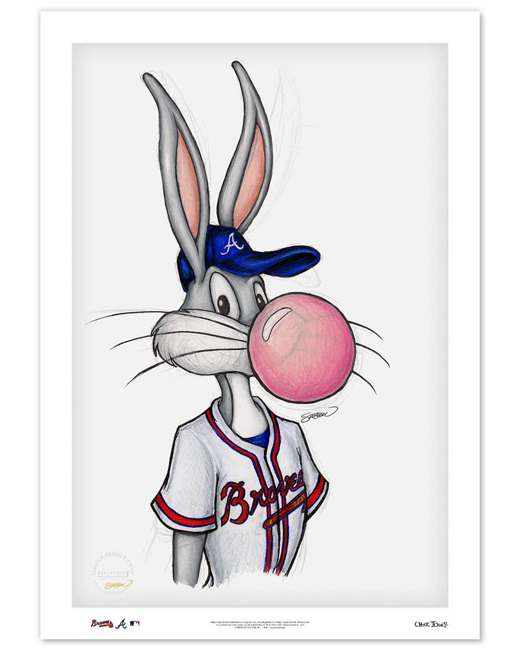 Bubblegum Bugs Bunny x MLB - Atlanta Braves by S. Preston Art