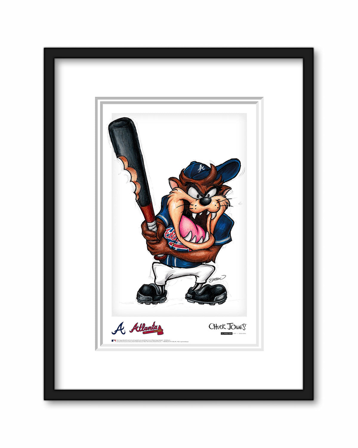 Taz On Deck x MLB Braves Poster Print