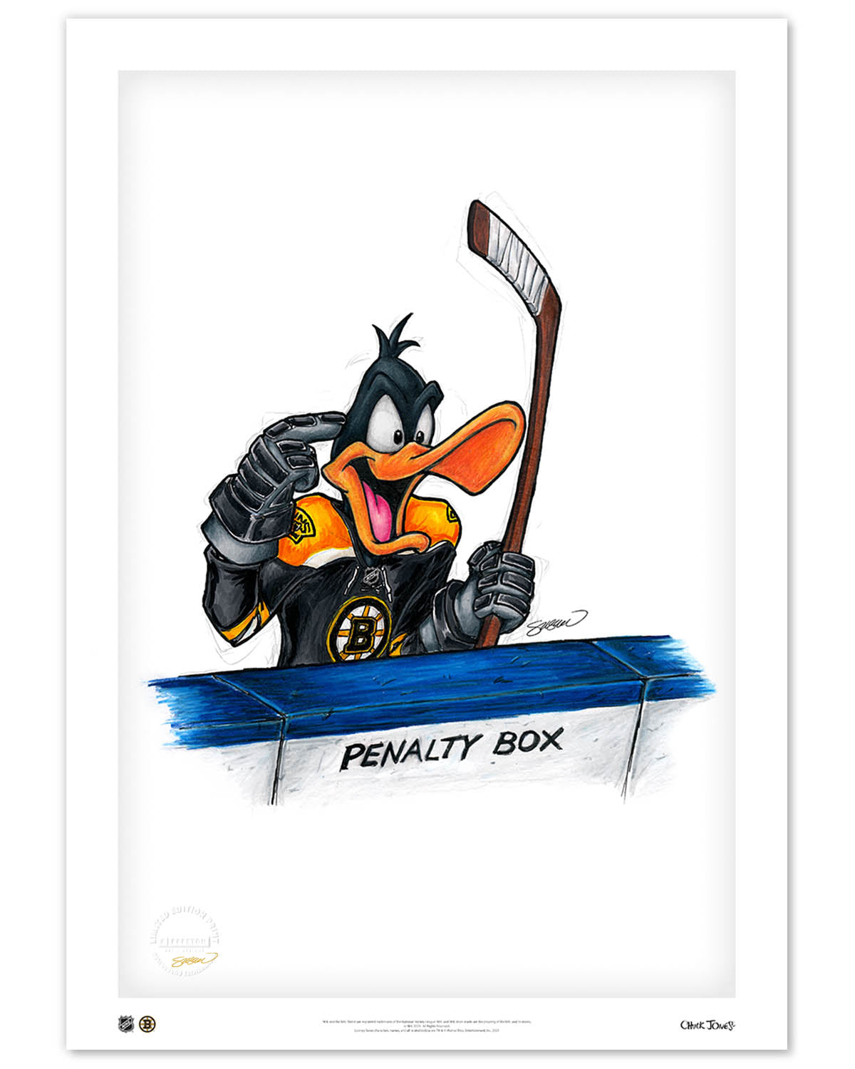 Duck Season Hockey Season x NHL Bruins Daffy Duck Limited Edition Fine Art Print