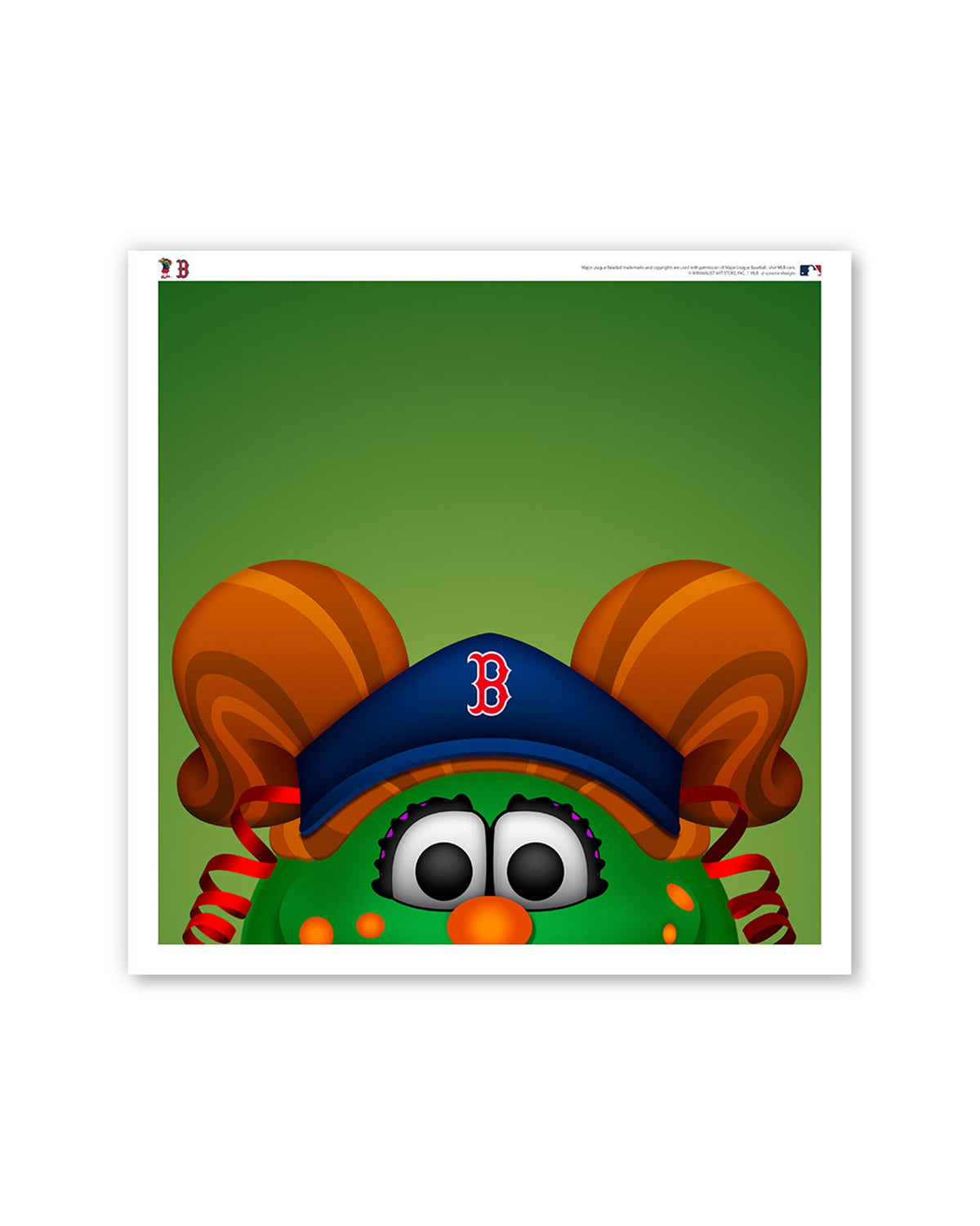 Minimalist Tessie The Green Monster Square Poster Print