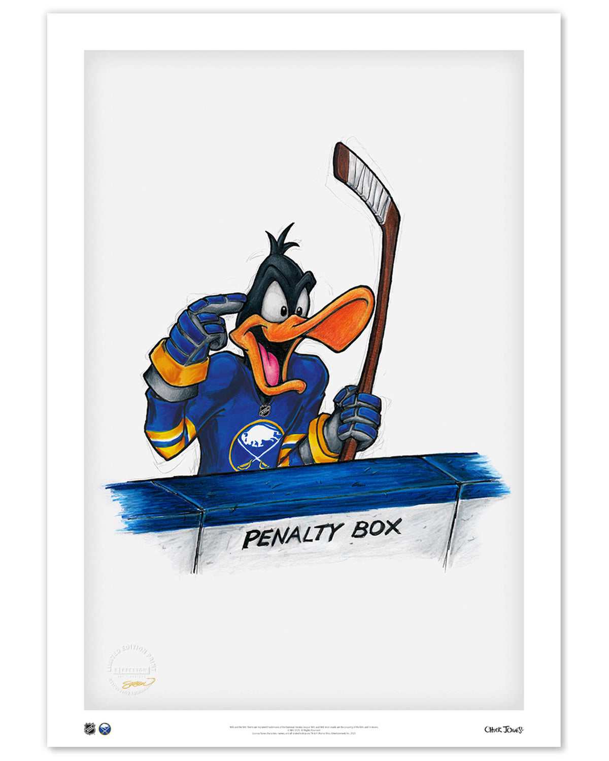 Duck Season Hockey Season x NHL Sabres Daffy Duck Limited Edition Fine Art Print