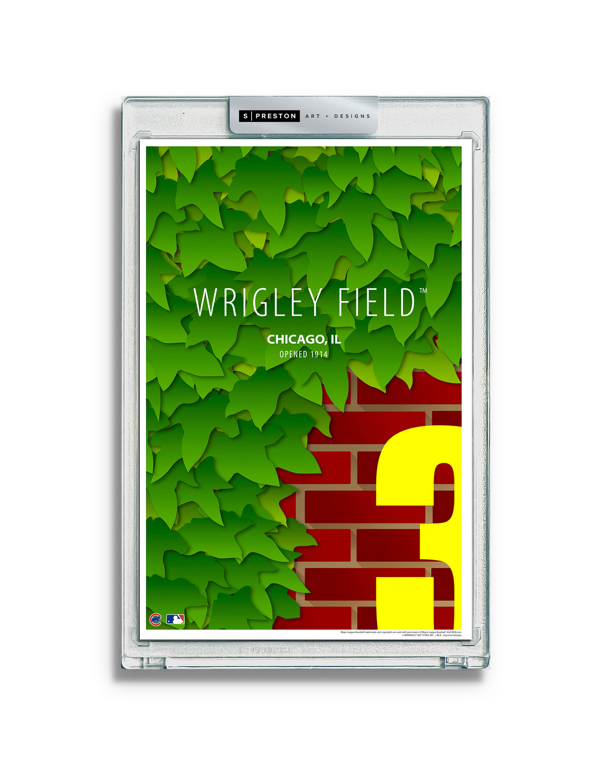 Minimalist Wrigley Field Limited Edition Art Card Slab