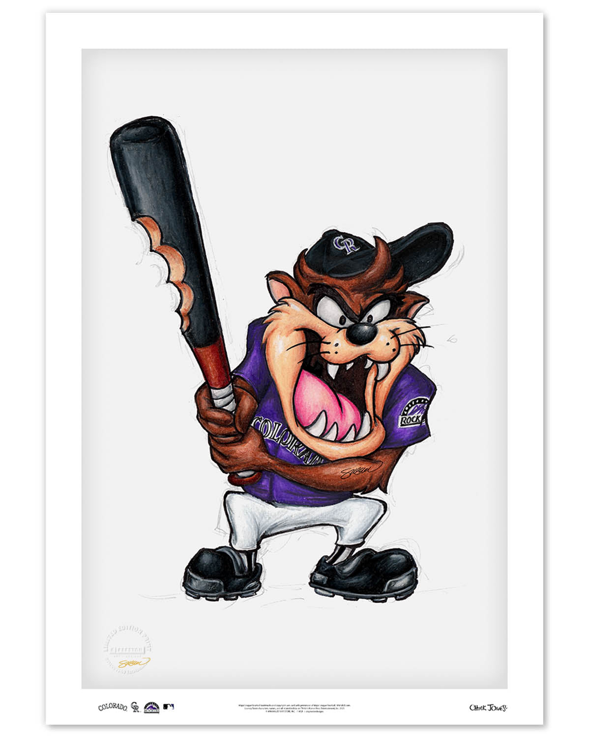 Taz on Deck x MLB Rockies Limited Edition Fine Art Print