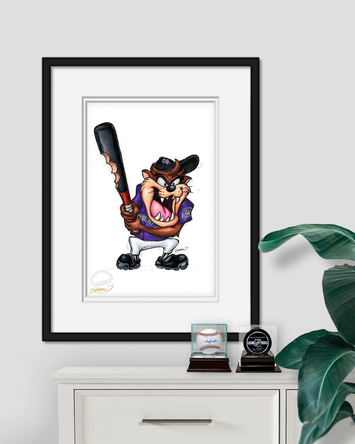 Taz on Deck x MLB Rockies Limited Edition Fine Art Print