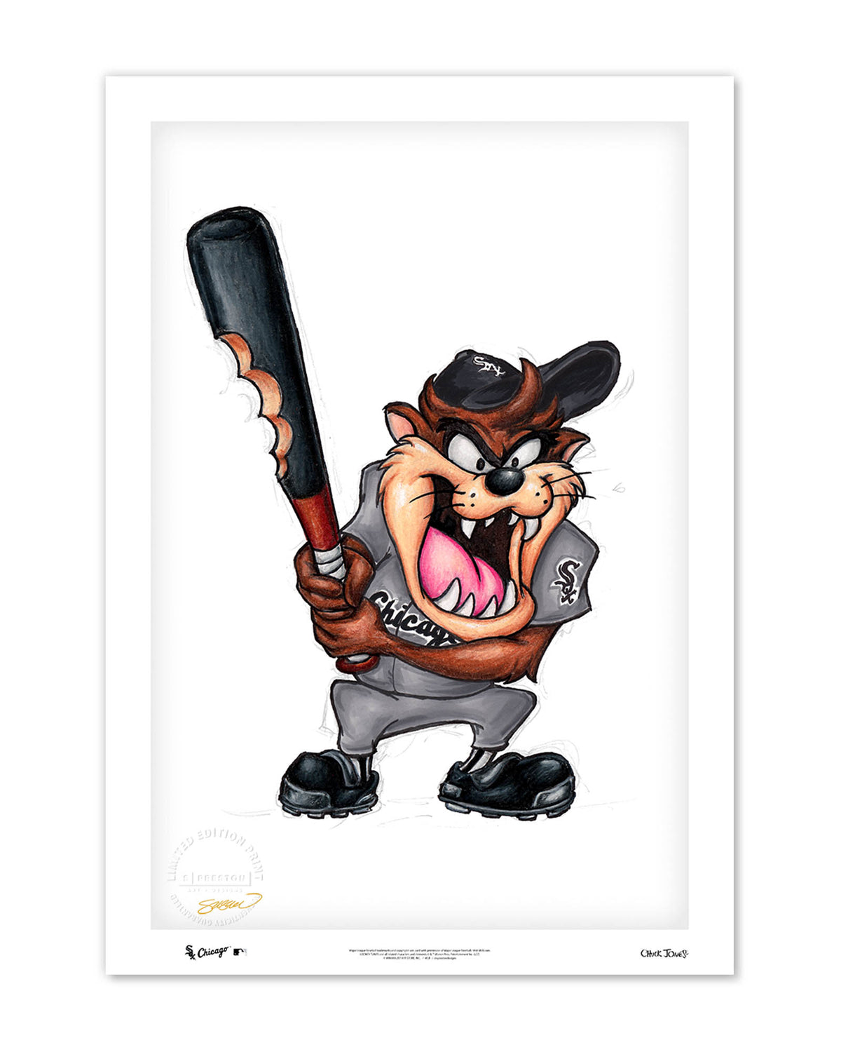 Taz On Deck x MLB White Sox Limited Edition Fine Art Print