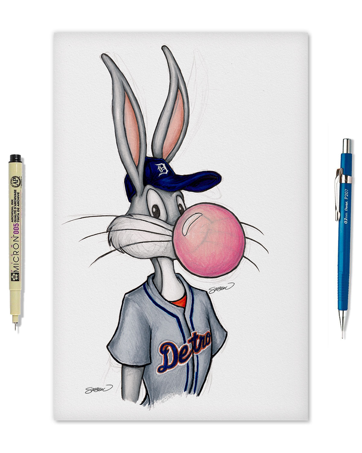 Bubblegum Bugs x MLB Tigers Limited Edition Fine Art Print