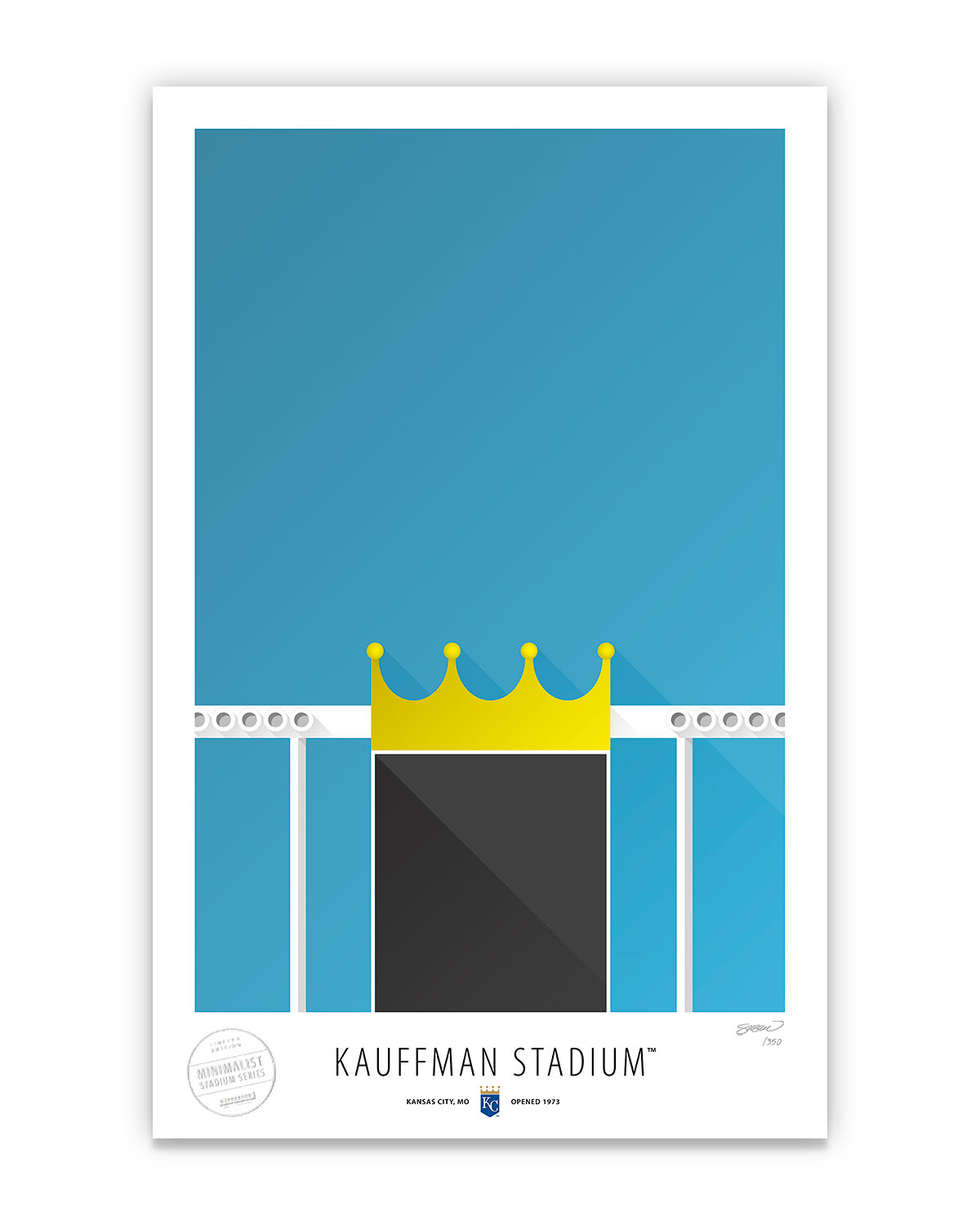 Minimalist Kauffman Stadium Fine Art Print
