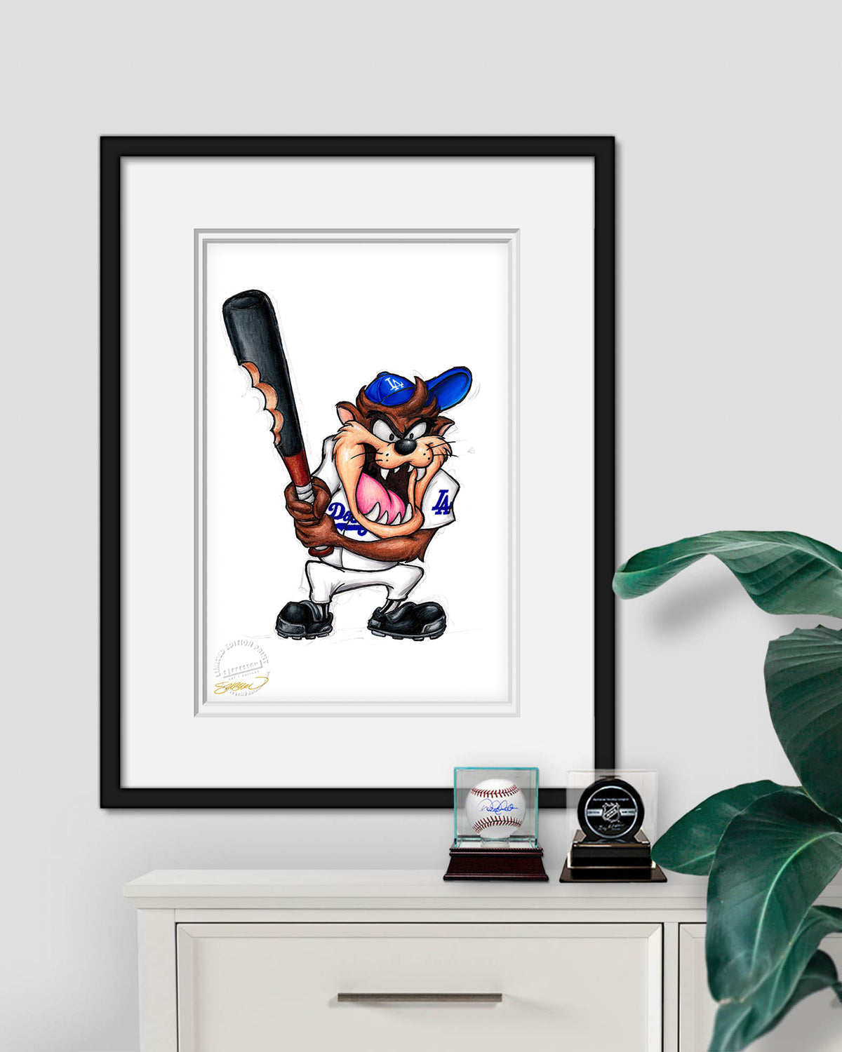 Taz On Deck x MLB Dodgers Limited Edition Fine Art Print