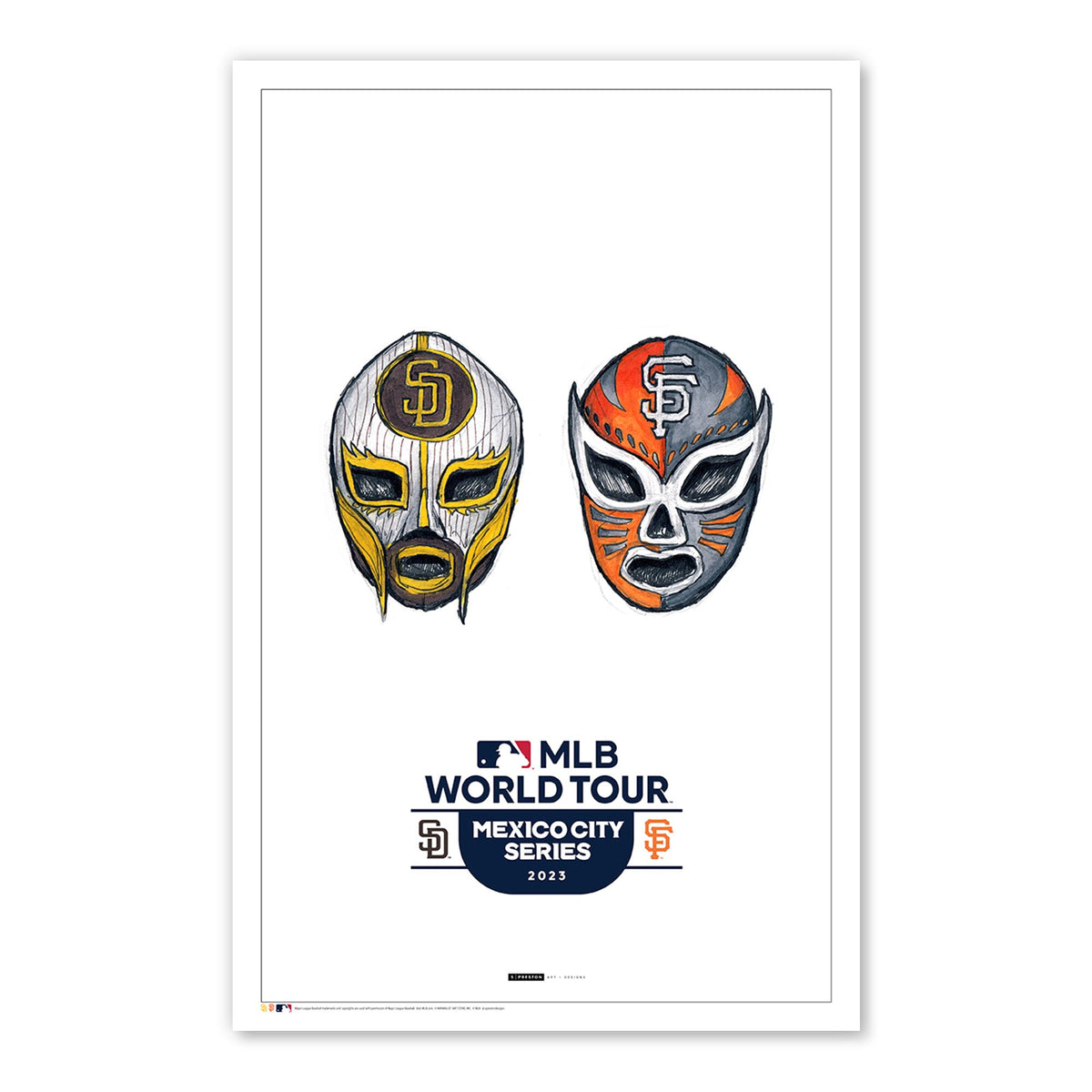2023 MLB Mexico Series Sketch Limited Edition Art Prints