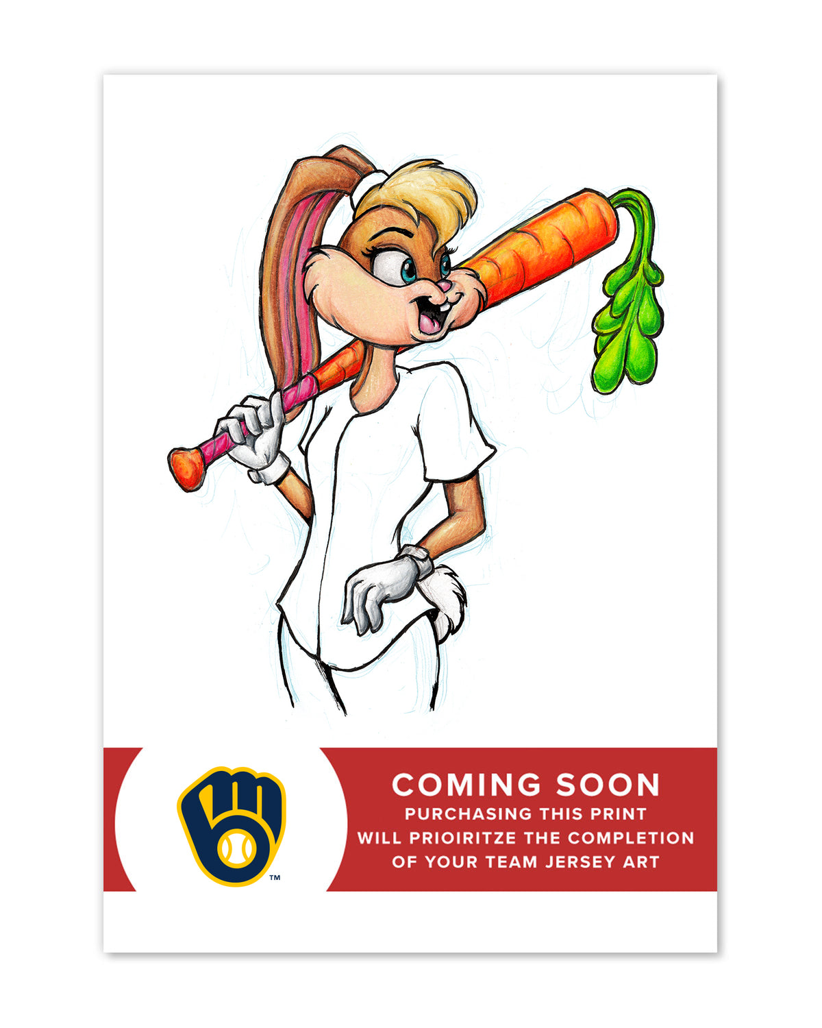Lola Bunny x MLB Brewers Limited Edition Fine Art Print