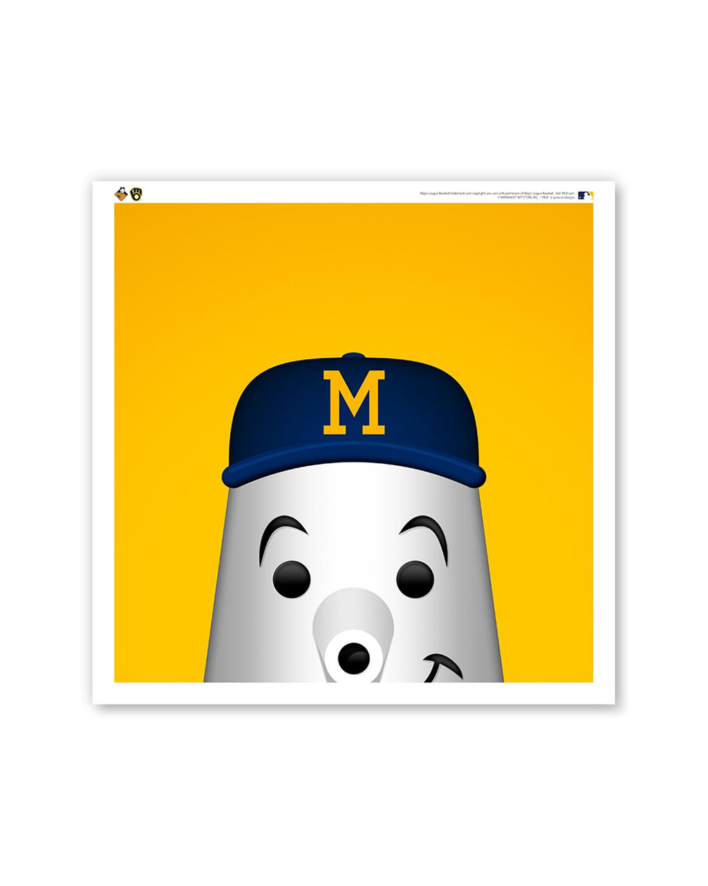 Minimalist Barrelman Square Poster Print Milwaukee Brewers Mascot S