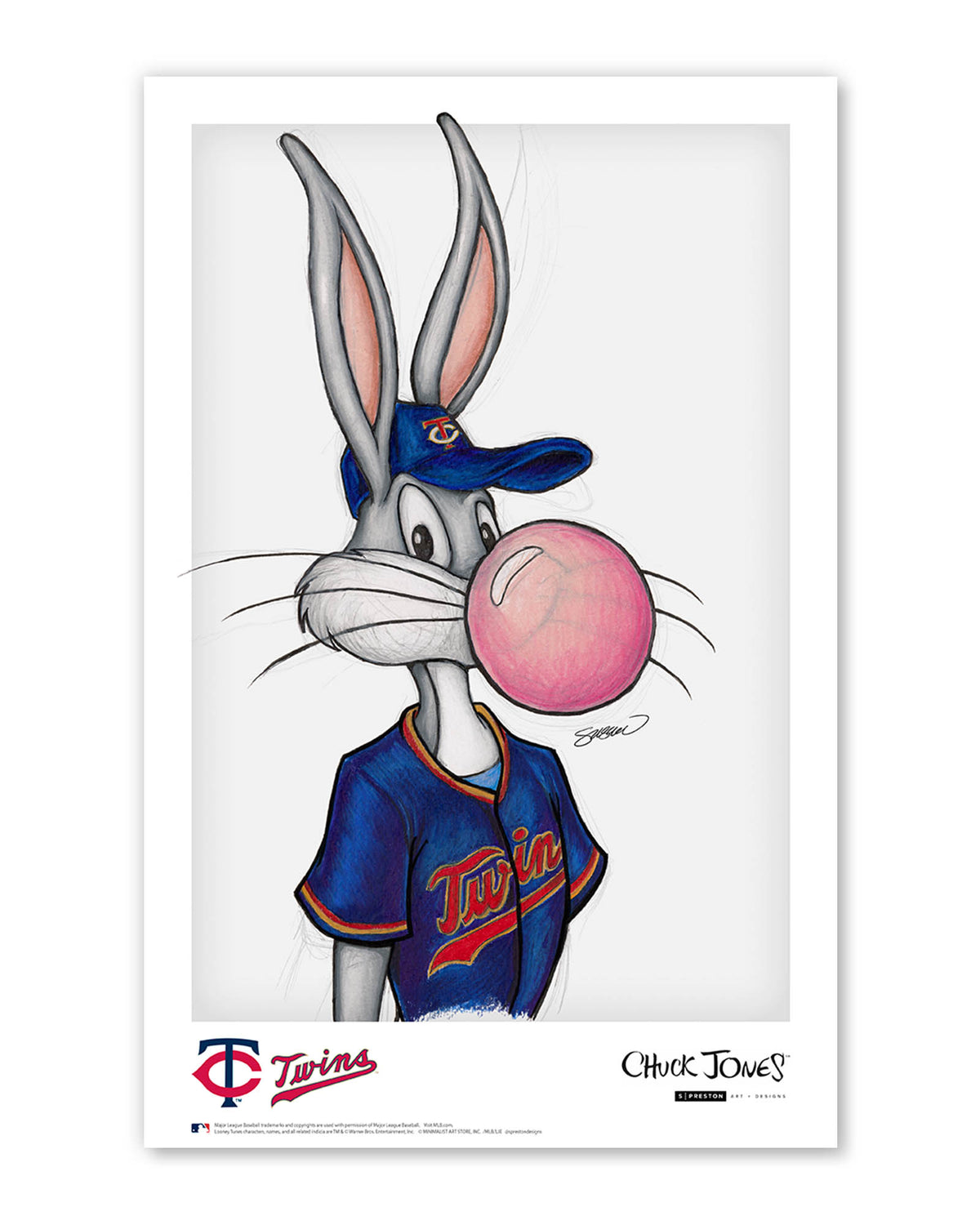 Bubblegum Bugs x MLB Twins Bugs Bunny Poster Print