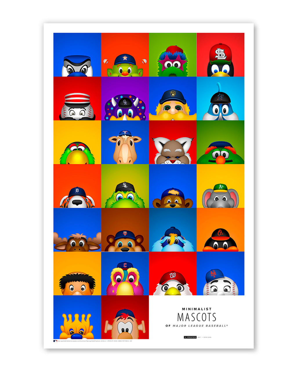 MLB Baseball Team Mascots (26 Characters) Official Poster - Costacos Sports