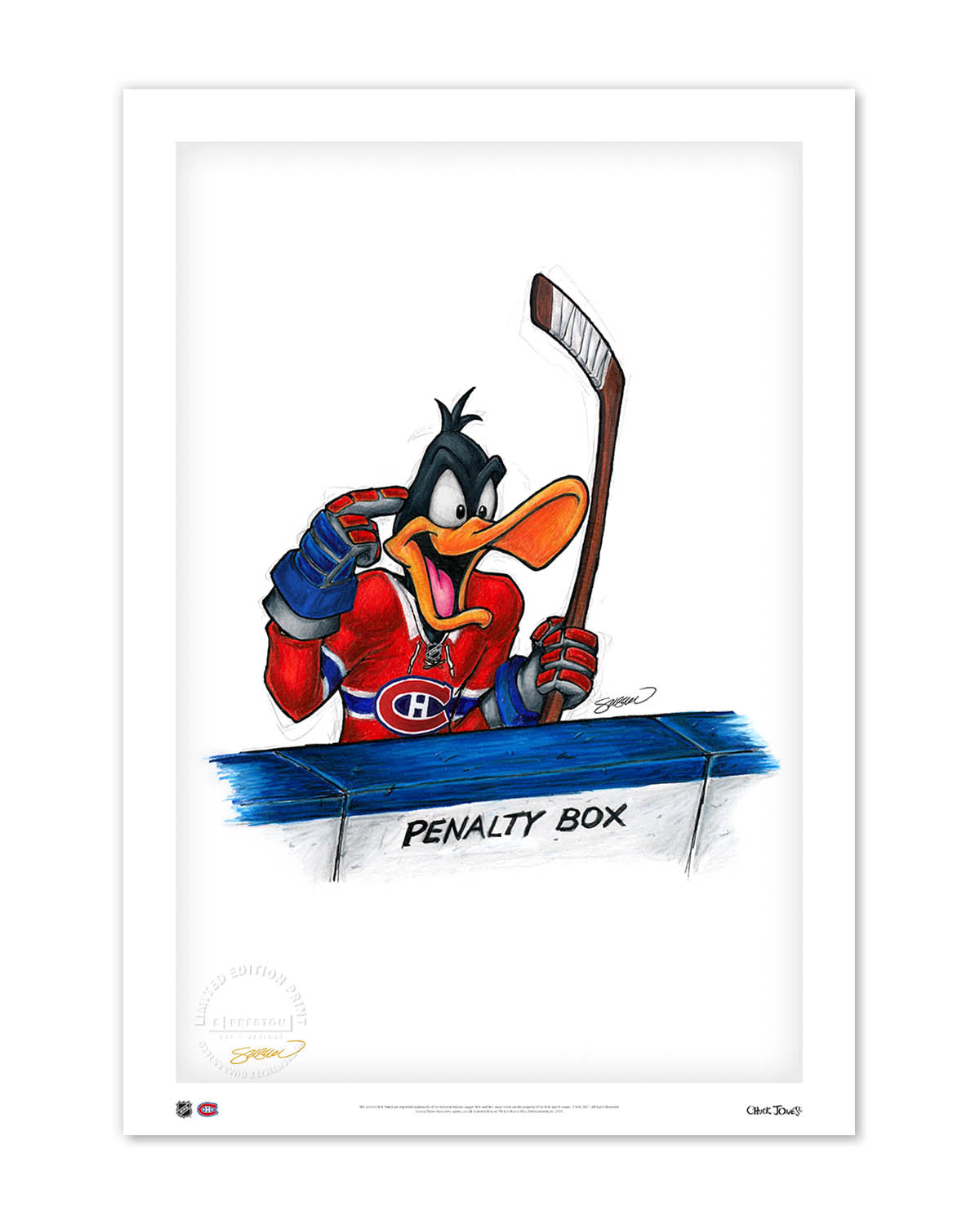 Duck Season Hockey Season x NHL Montreal Canadiens Daffy Duck Limited Edition Fine Art Print