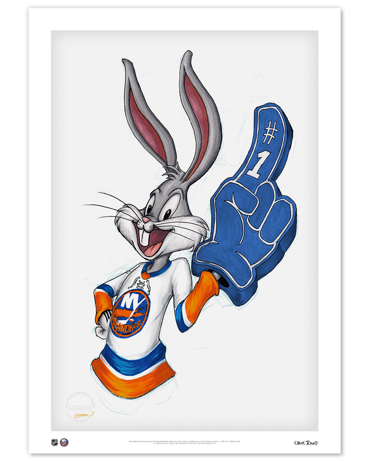 Rabbit Hockey Fan x NHL Islanders Bugs Bunny Limited Edition Fine Art Print