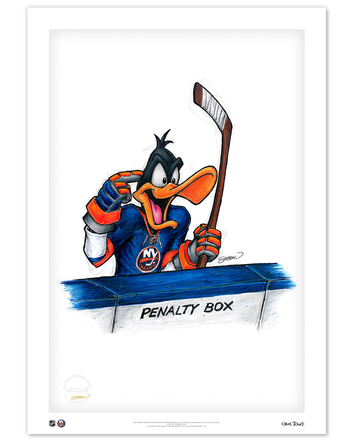 Duck Season Hockey Season x NHL Islanders Daffy Duck Limited Edition Fine Art Print