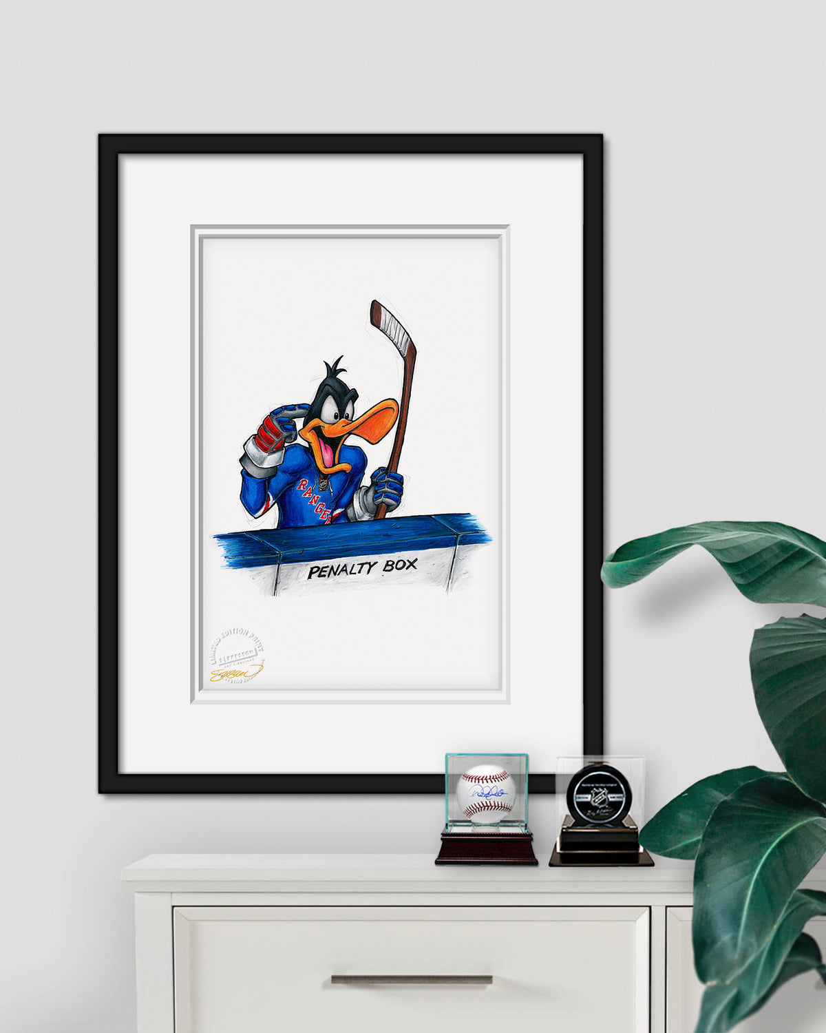 Duck Season Hockey Season x NHL Rangers Daffy Duck Limited Edition Fine Art Print