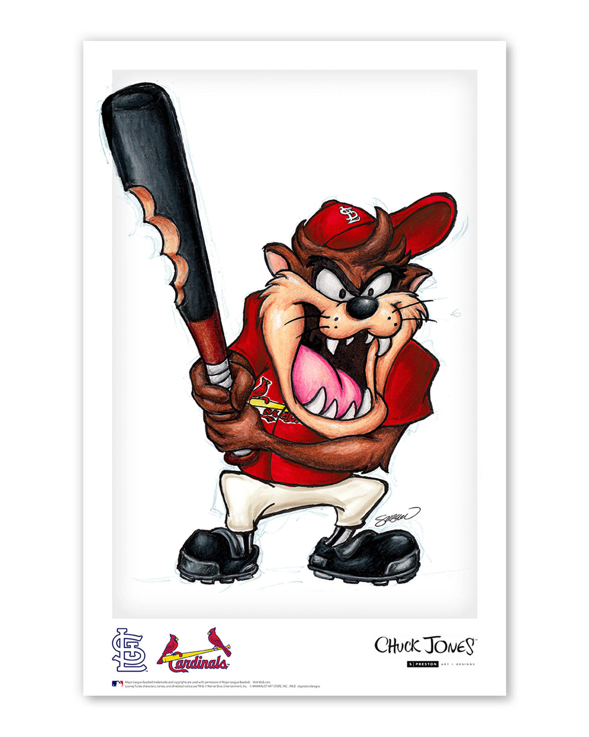 Taz On Deck x MLB Cardinals Poster Print