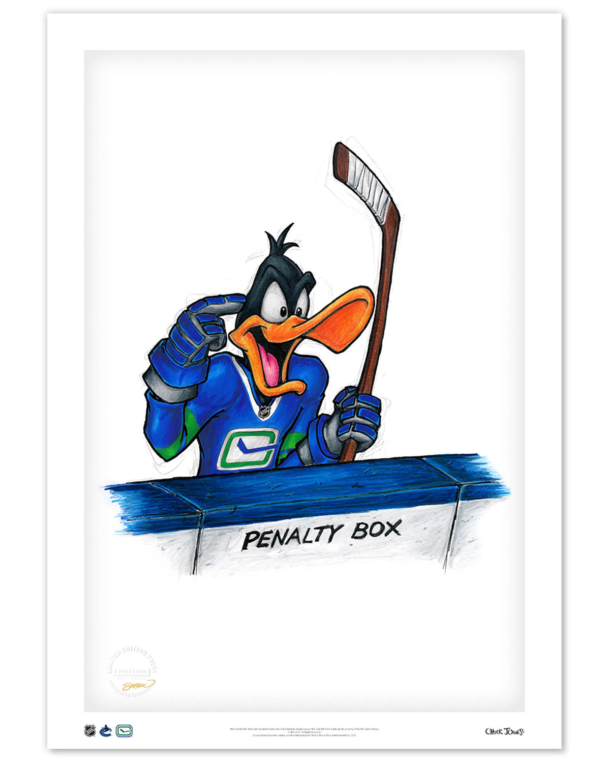 Duck Season Hockey Season x NHL Canucks Daffy Duck Limited Edition Fine Art Print