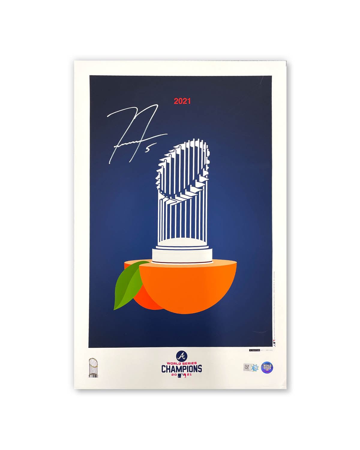 Minimalist World Series 2021 - Freddie Freeman Autographed - Poster Print - Authenticated
