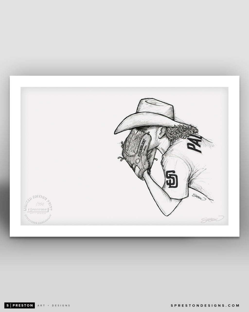 Remembering Doc Halladay Ink Sketch – S. Preston Art + Designs