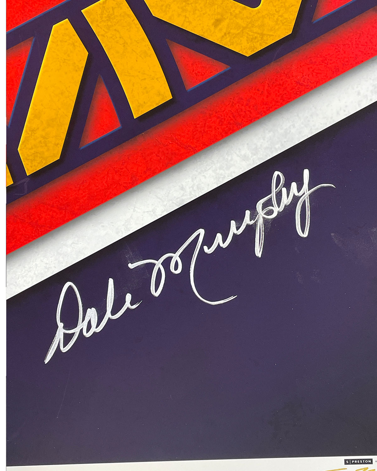 Minimalist Braves Logo - Dale Murphy Autographed - Poster Print - Authenticated