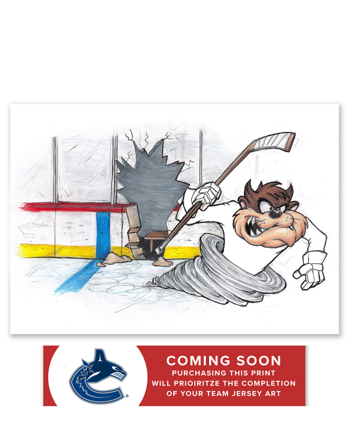 Tazmanian Line Change x NHL Canucks Tazmanian Devil Limited Edition Fine Art Print