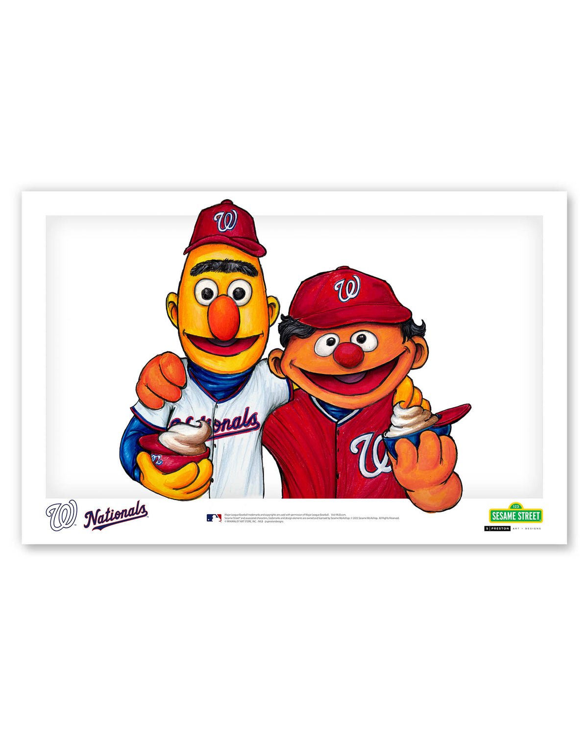 Bert and Ernie x MLB Nationals Limited Edition Fine Art Print